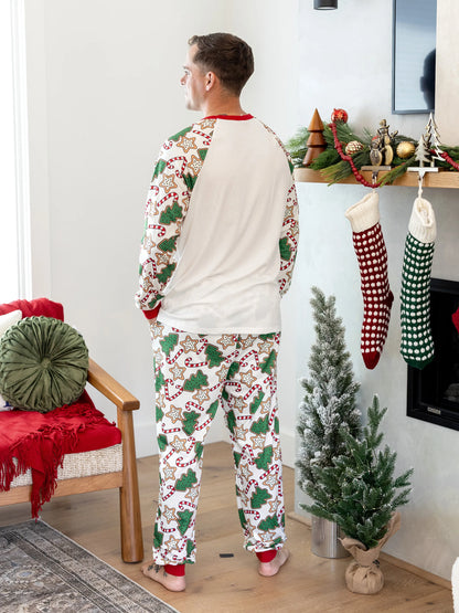 Christmas Matching Family Pajamas Set Christmas Tree Print Red and Apricot PJS with Christmas Socks Apricot