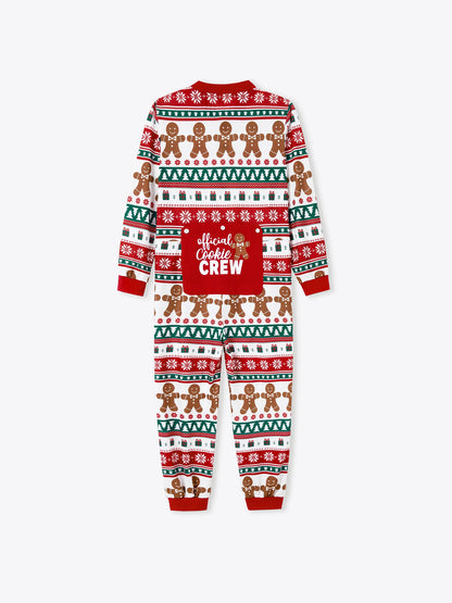 Christmas Matching Family Pajamas Set Gingerbread Christmas-theme Plaid Print PJS with Christmas Socks Red