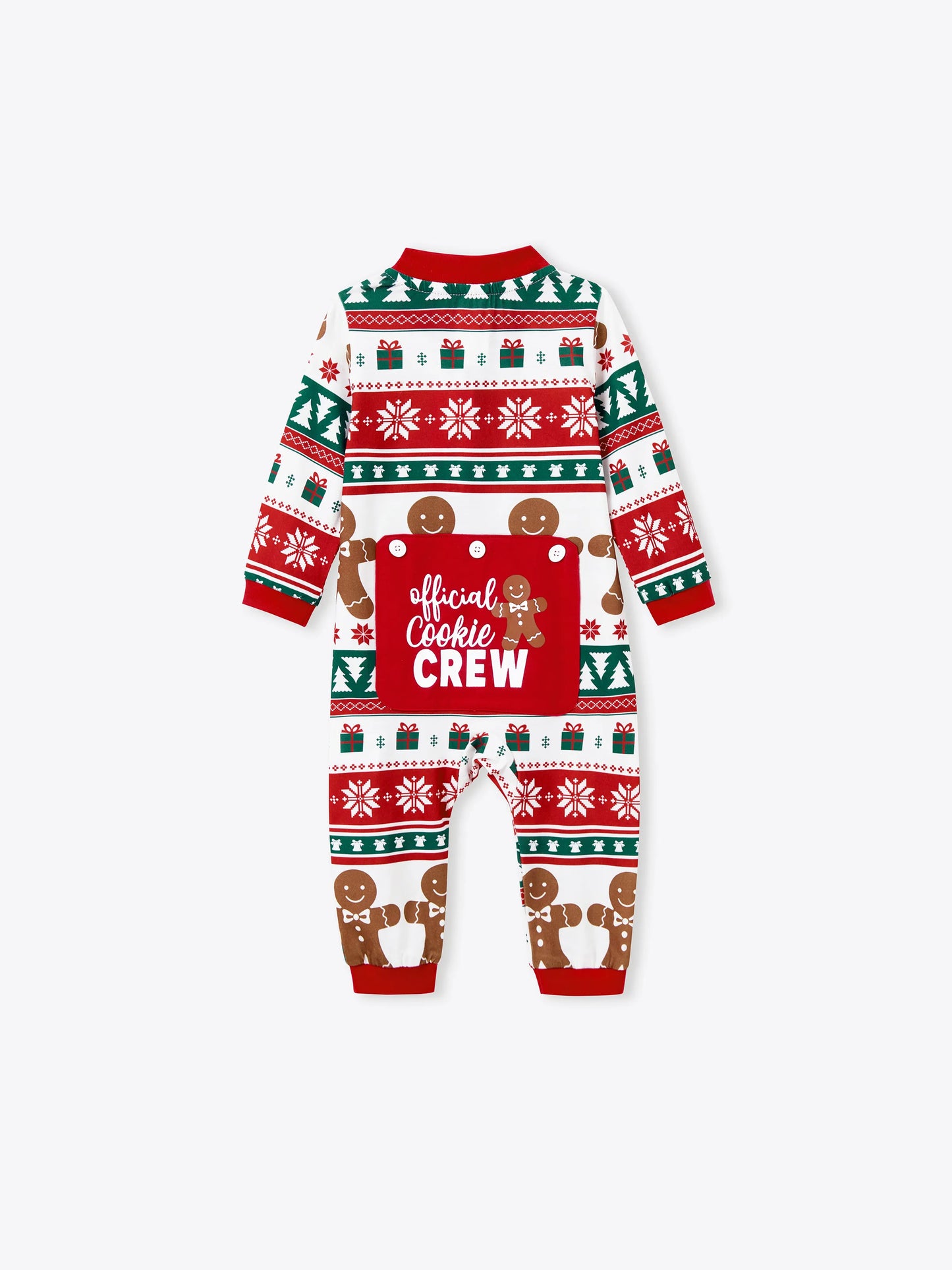 Christmas Matching Family Pajamas Set Gingerbread Christmas-theme Plaid Print PJS with Christmas Socks Red