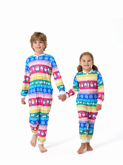 Christmas Matching Family Pajamas Set Christmas Gnome Striped PJS with Christmas Socks Multi-color