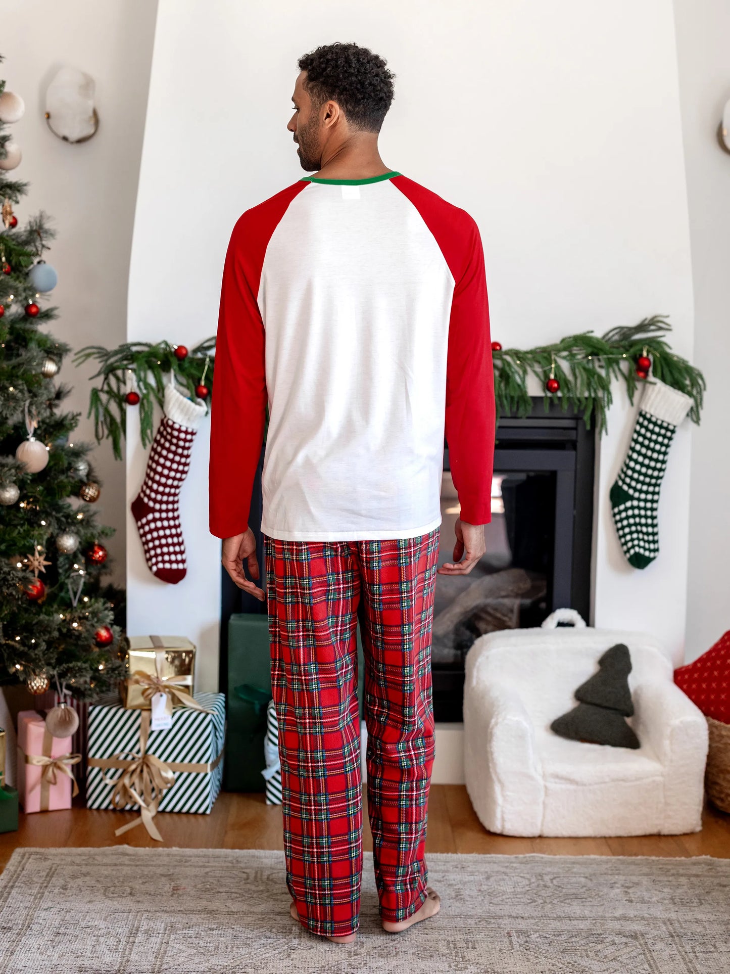 Conjunto de Pijamas em Fleeces para Famílias Harry Potter para o Natal com Meias de Natal Vermelhas