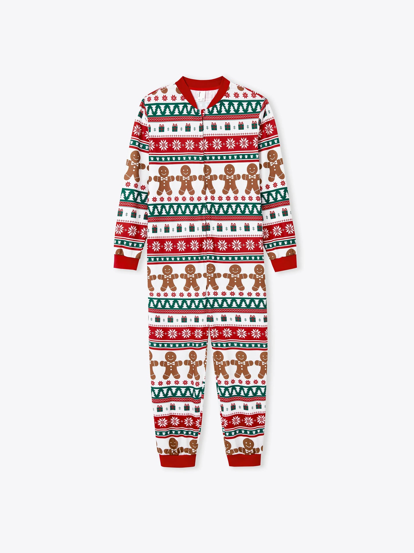 Christmas Matching Family Pajamas Set Gingerbread Christmas-theme Plaid Print PJS with Christmas Socks Red