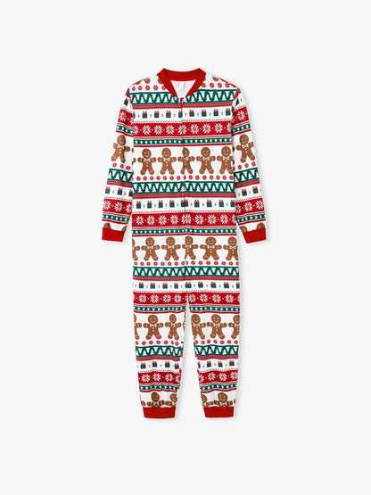 Christmas Matching Family Pajamas Set Gingerbread Christmas-theme Plaid Print PJS with Christmas Socks Red