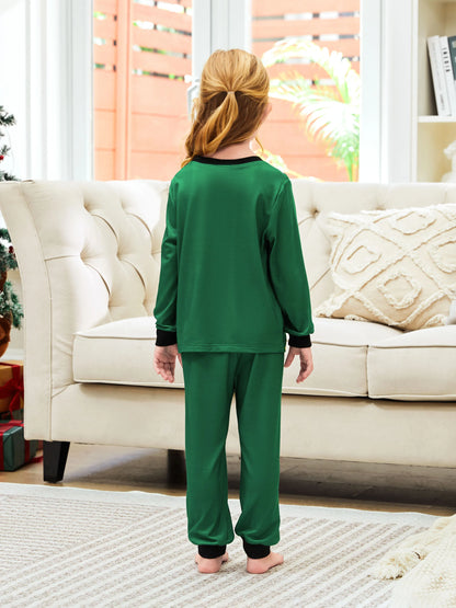 Conjuntos de Pijamas com Cintura e Colarinho para a Família a Condizer com Tema de Natal + Meias de Natal ELF