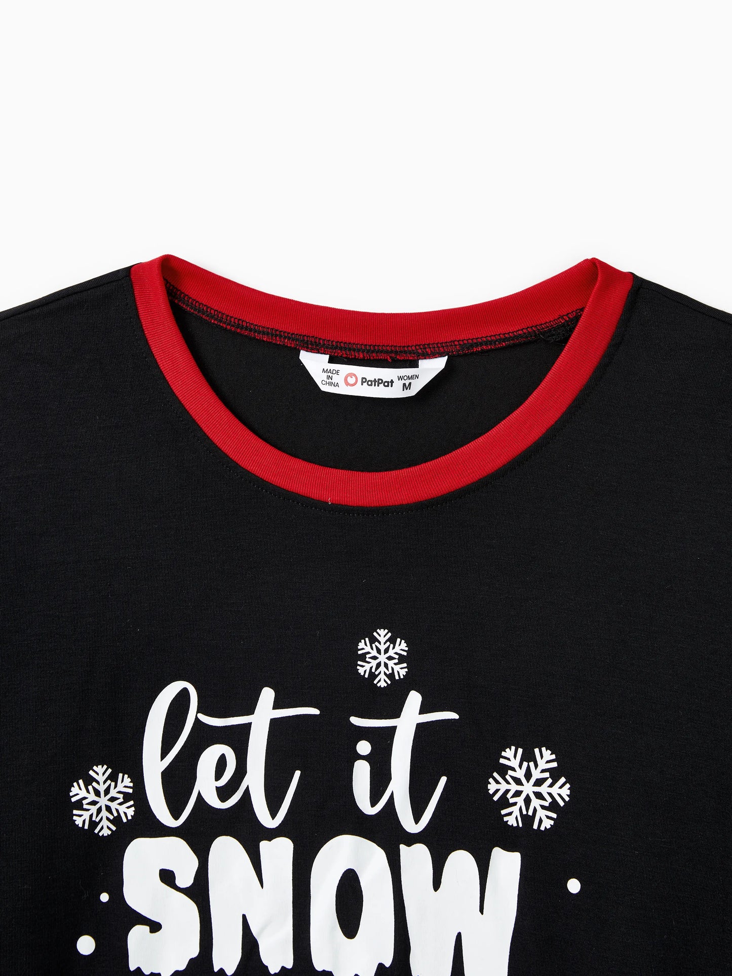 Christmas Family Pajamas Set Snowman Print Long-sleeve PJS with Christmas Socks Black