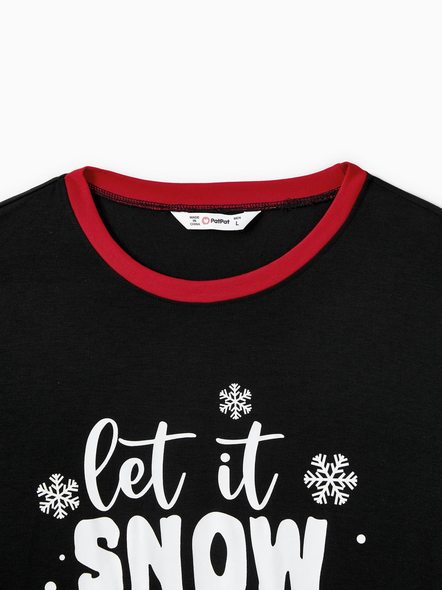 Christmas Family Pajamas Set Snowman Print Long-sleeve PJS with Christmas Socks Black