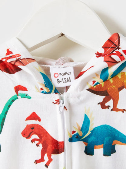 Pijamas de Natal em Família com Design 3D - PJs tipo Onesie com Meias de Natal Multicoloridas
