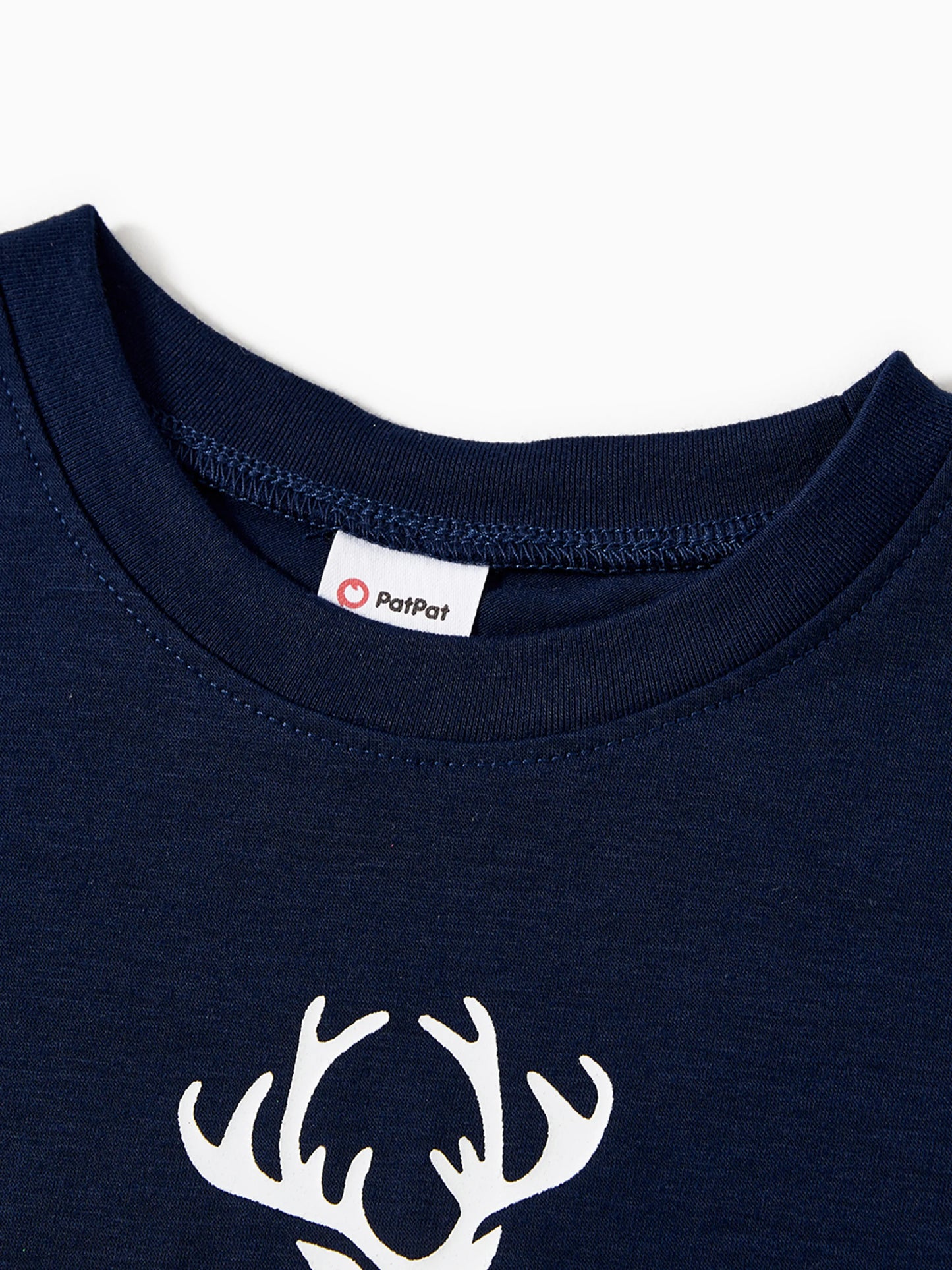 Christmas Reindeer Print Glow in the Dark Family Matching Pajamas Sets with Christmas Socks Deep Blue