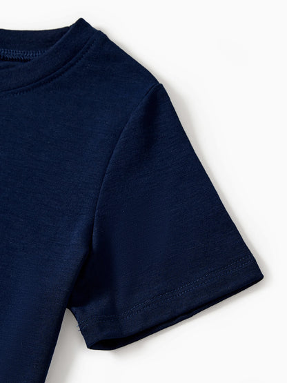 Christmas Reindeer Print Glow in the Dark Family Matching Pajamas Sets with Christmas Socks Deep Blue