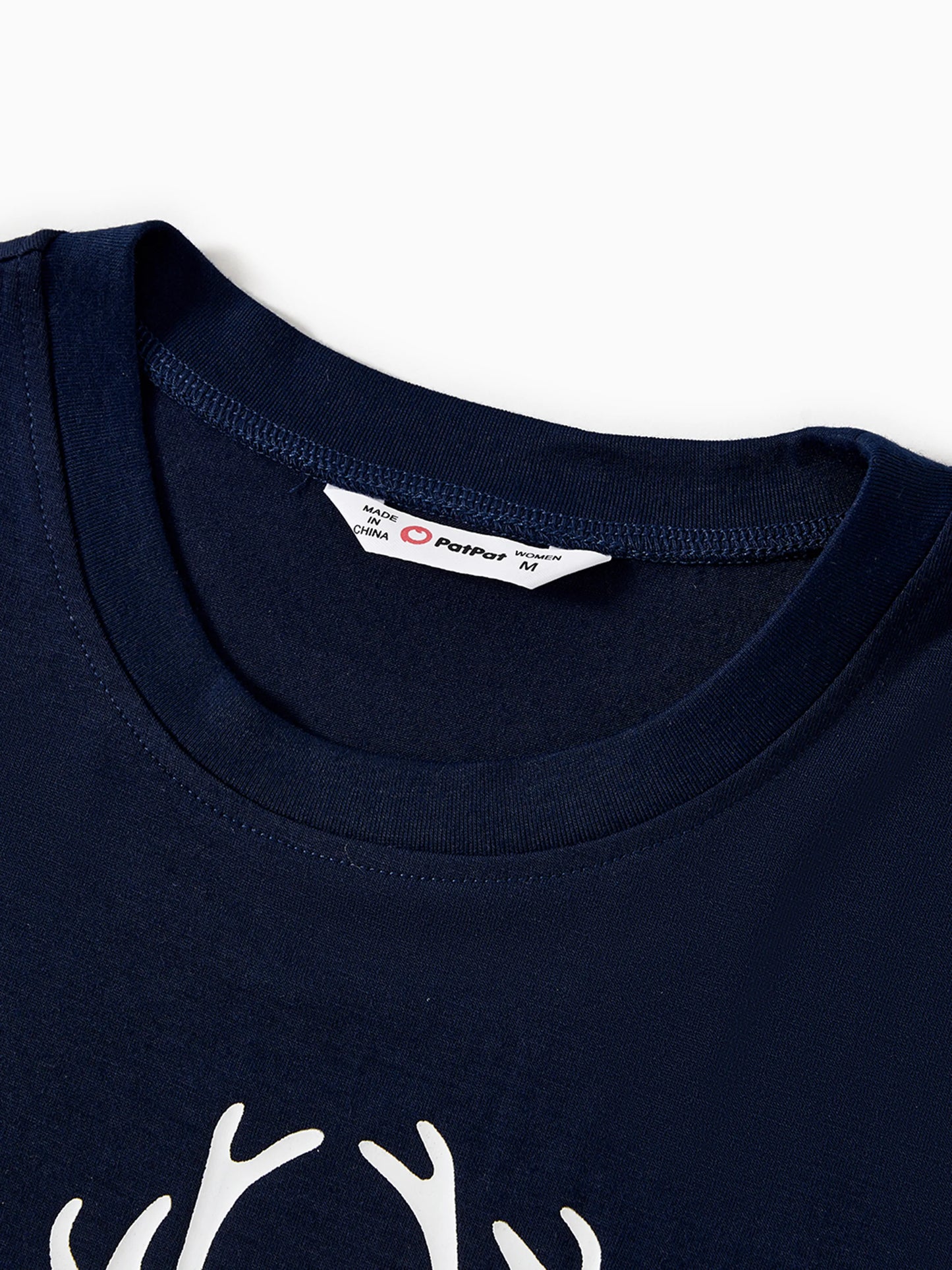 Christmas Reindeer Print Glow in the Dark Family Matching Pajamas Sets with Christmas Socks Deep Blue