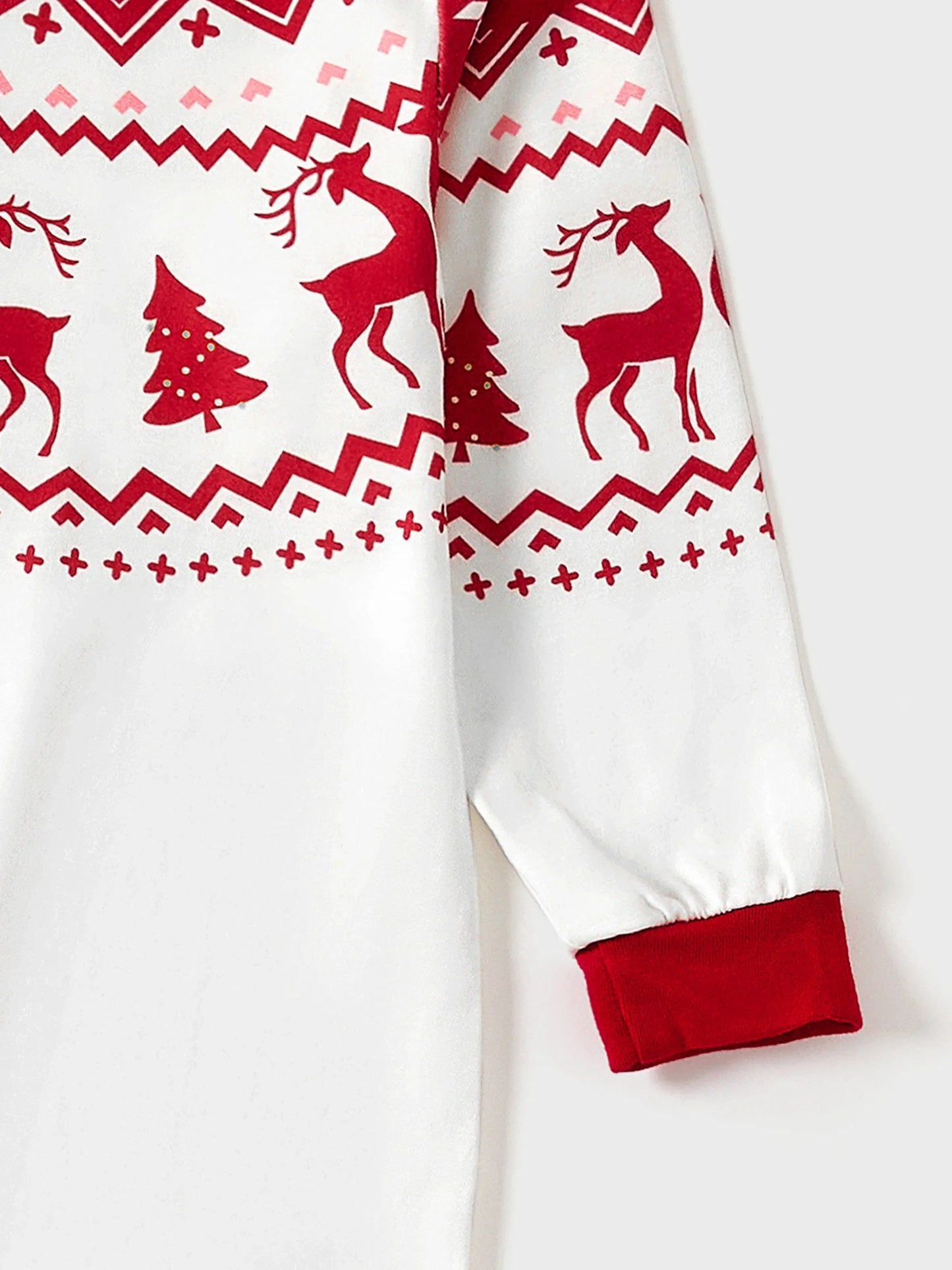 Christmas Reindeer and Snowflake Print Family Matching Pajamas Sets with Christmas Socks Red