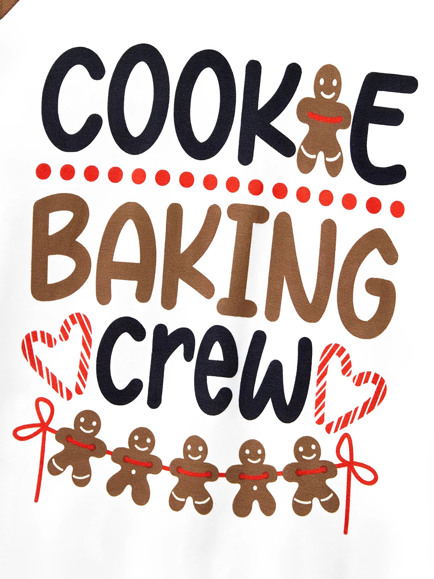 Conjunto de Pijamas de Manga Longa para a Família com Letras e Impressão de Homem de Gengibre, em Cor Caqui, Inclui Meias de Natal.