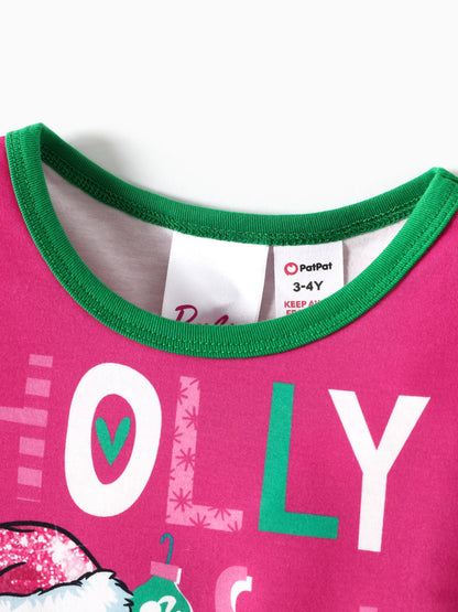 Barbie Mommy and Me Christmas Long-sleeve Graphic Print Pajamas Sets with Christmas Socks