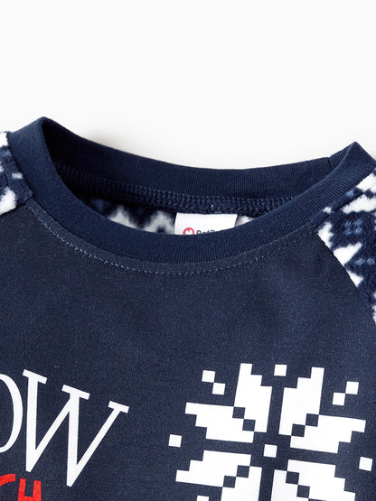 Conjunto de Pijamas de Natal em Fleece “Frosty The Snowman” com Estampa de Flocos de Neve e Meias de Natal