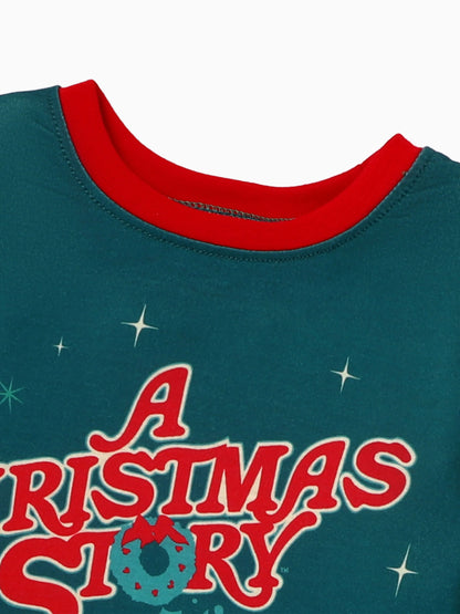 Conjunto de Pijamas Gráficos "A História de Natal" com Meias de Natal em Conjunto de Famílias Matching.
