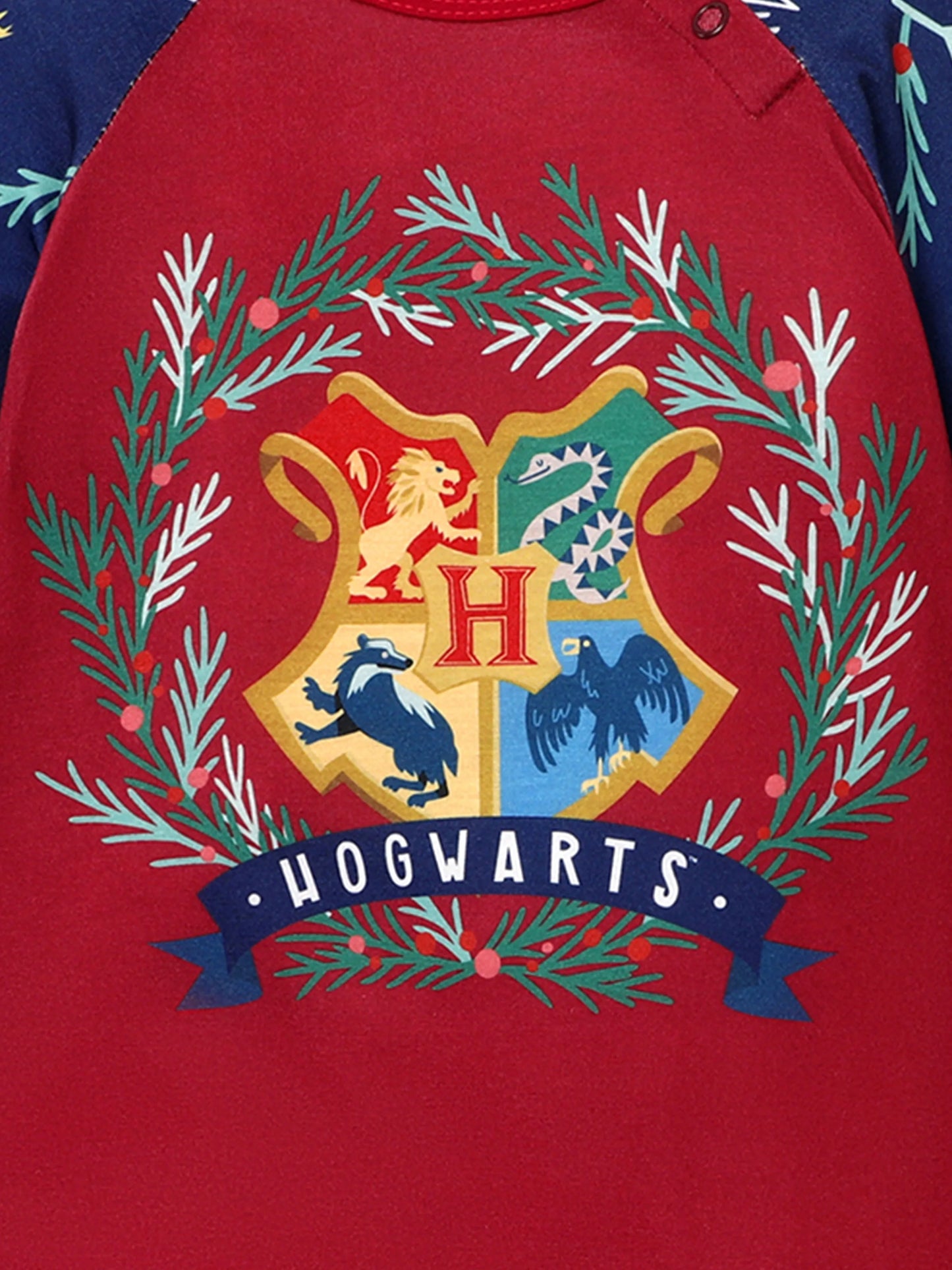 Conjuntos de Pijamas Com Uma Impressão de Hogwarts para Correspondência Familiar Harry Potter no Natal, com Meias de Natal