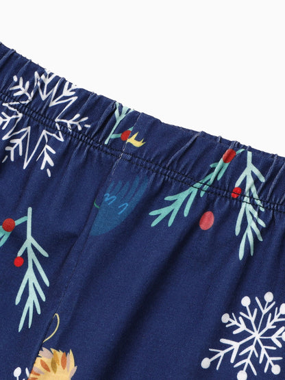 Conjuntos de Pijamas Com Uma Impressão de Hogwarts para Correspondência Familiar Harry Potter no Natal, com Meias de Natal