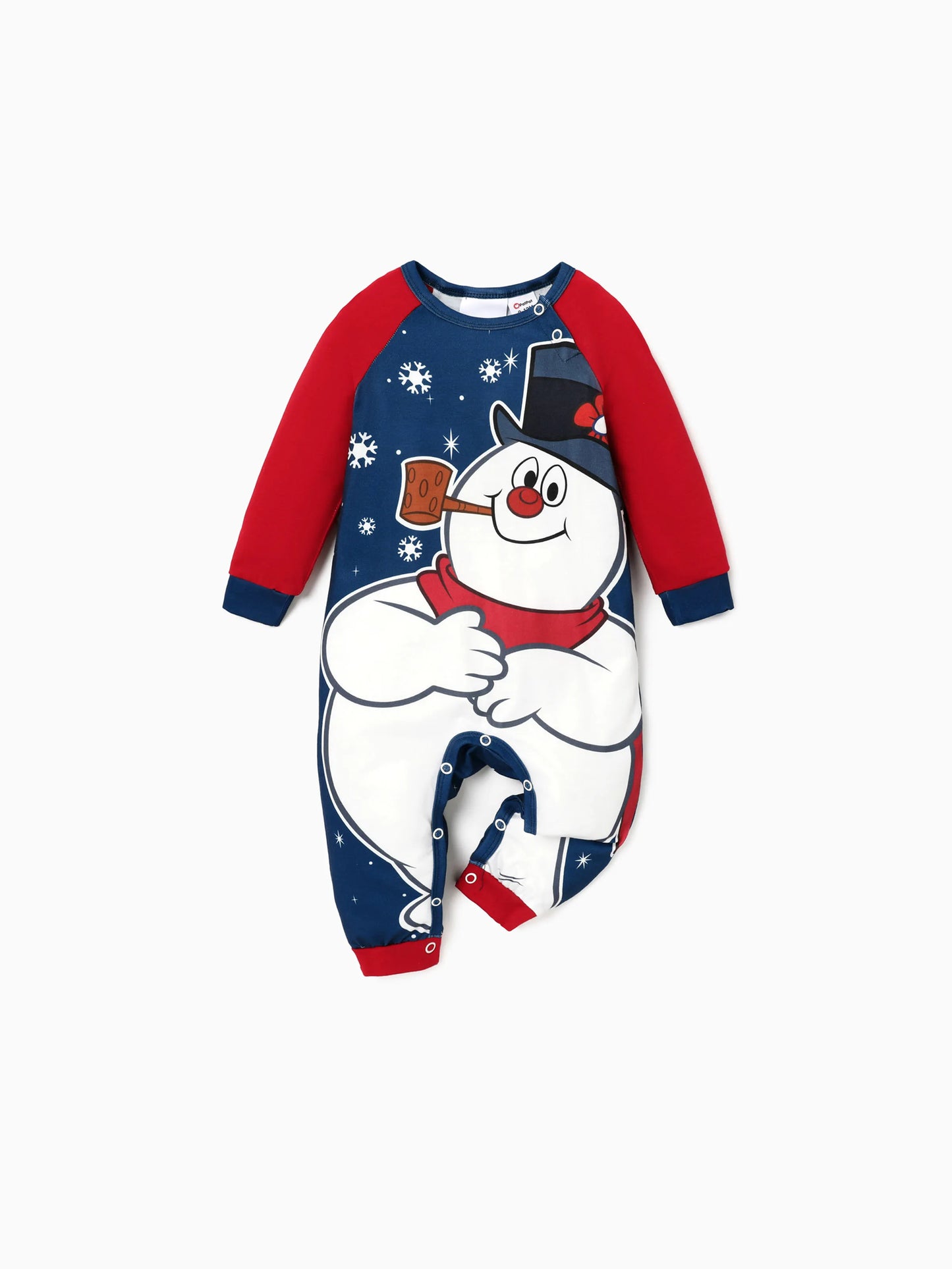 Conjuntos de Pijamas em Blocos de Cores para a Família "Frosty The Snowman" com Meias de Natal