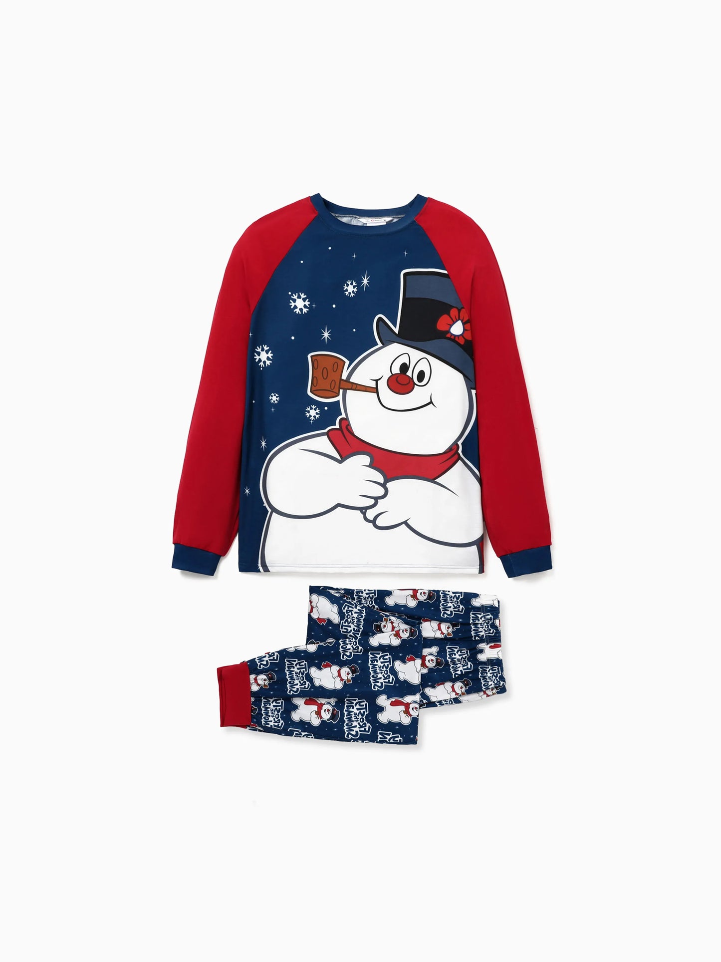 Conjuntos de Pijamas em Blocos de Cores para a Família "Frosty The Snowman" com Meias de Natal