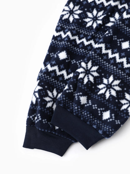 Conjunto de Pijamas de Natal em Fleece “Frosty The Snowman” com Estampa de Flocos de Neve e Meias de Natal