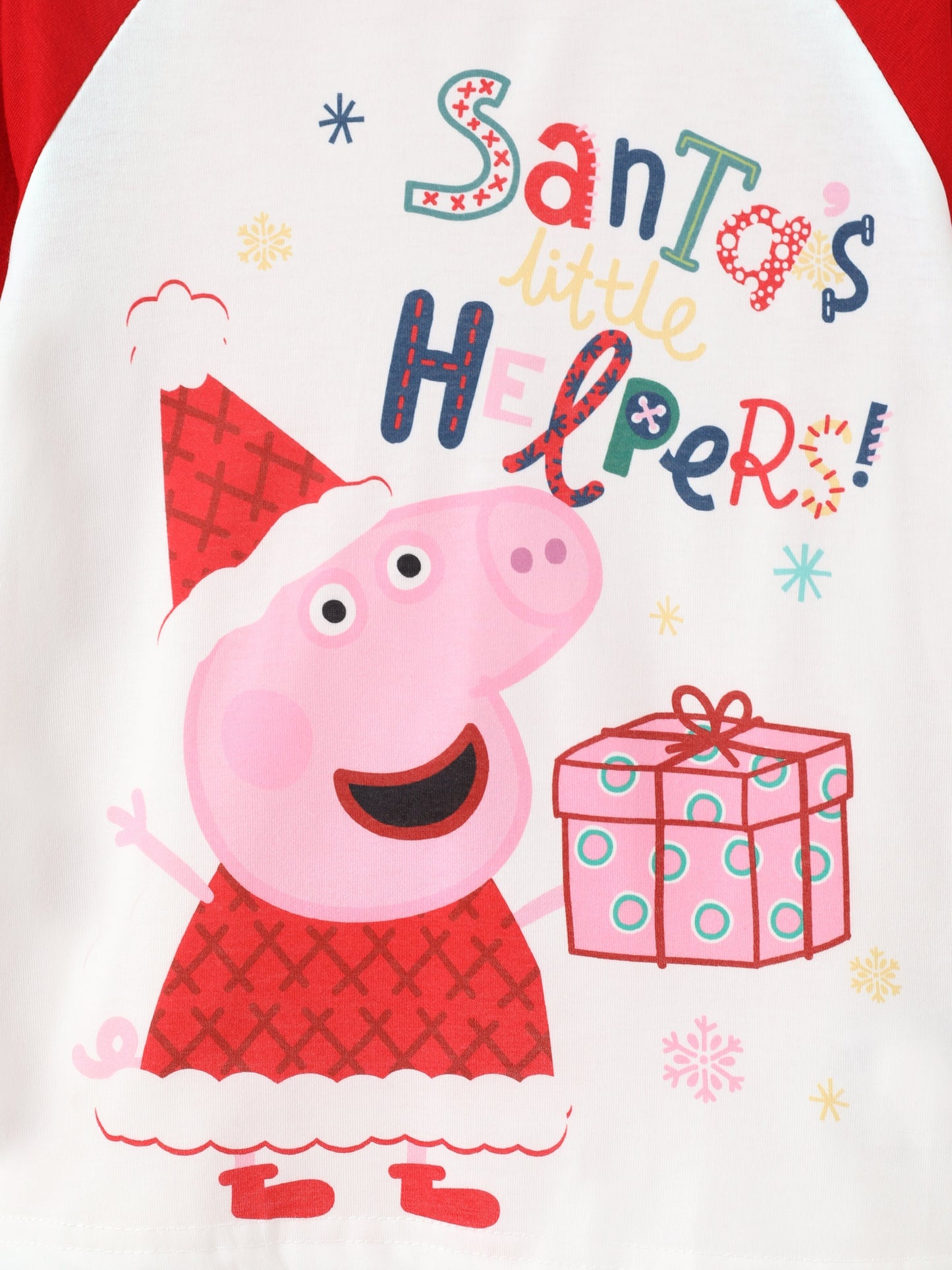Conjunto de Pijamas Correspondentes da Família Peppa Pig com Impressão de Natal e Meias de Natal em Cor Block