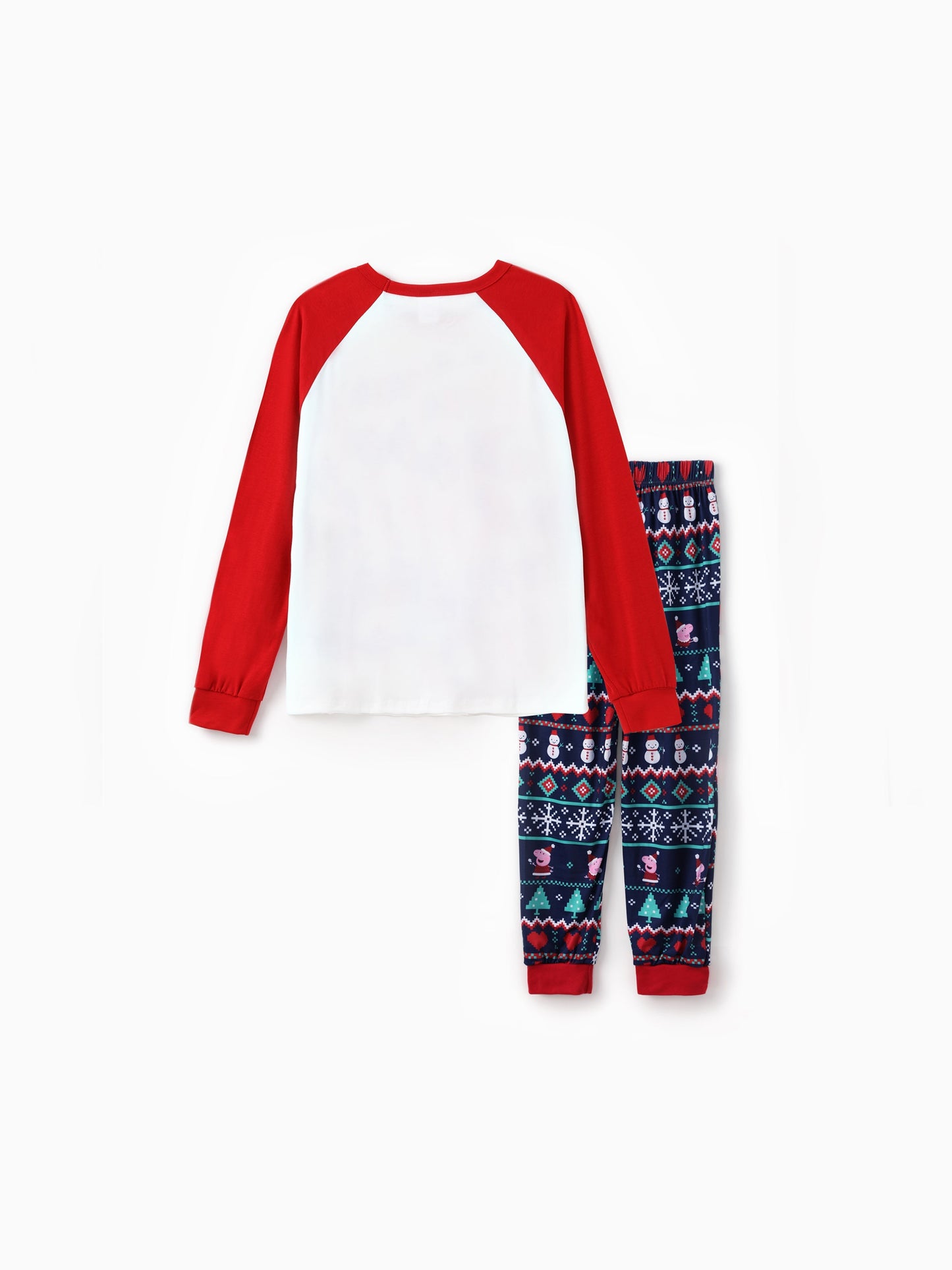 Conjunto de Pijamas Correspondentes da Família Peppa Pig com Impressão de Natal e Meias de Natal em Cor Block