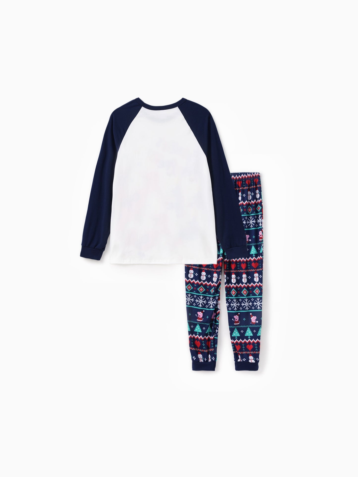 Conjunto de Pijamas Correspondentes da Família Peppa Pig com Impressão de Natal e Meias de Natal em Cor Block