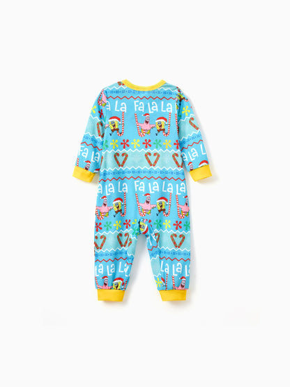 Conjuntos de Pijamas para a Família SpongeBob SquarePants com Meias de Natal