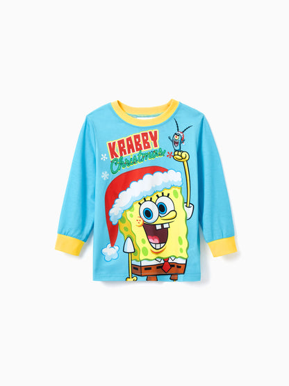 Conjuntos de Pijamas para a Família SpongeBob SquarePants com Meias de Natal