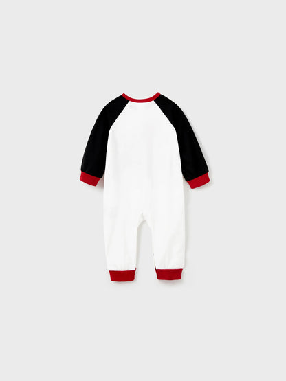 Conjuntos de Pijamas de Natal para Família com Impressão do Pai Natal e Mangas Raglan, incluindo Meias de Natal (Certificação de Segurança SGS) Vermelho