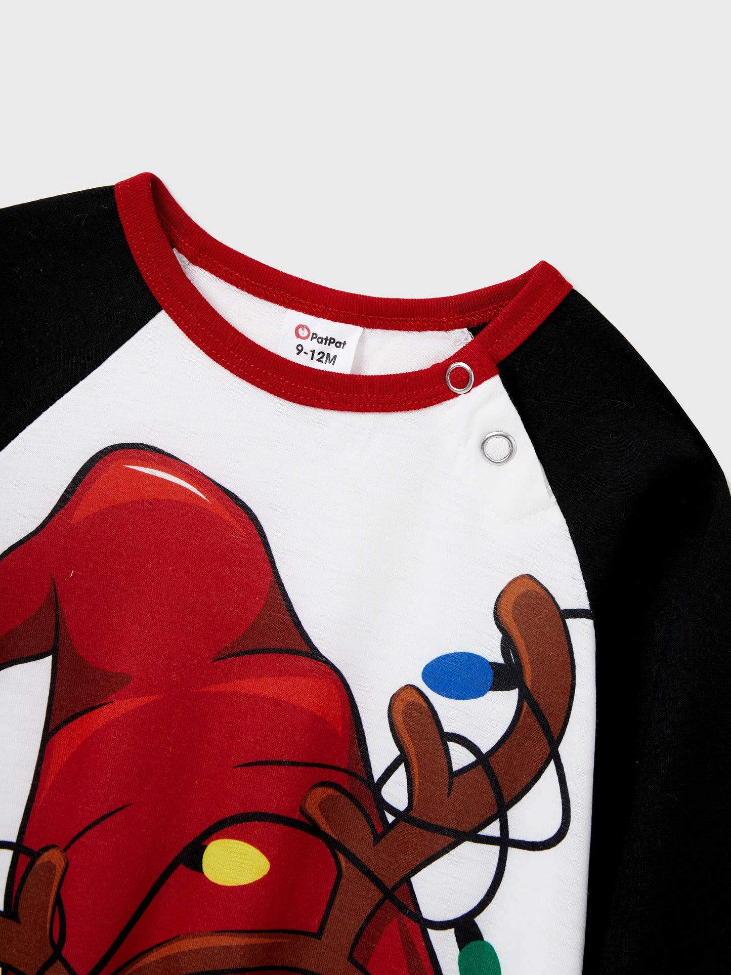 Conjuntos de Pijamas de Natal para Família com Impressão do Pai Natal e Mangas Raglan, incluindo Meias de Natal (Certificação de Segurança SGS) Vermelho