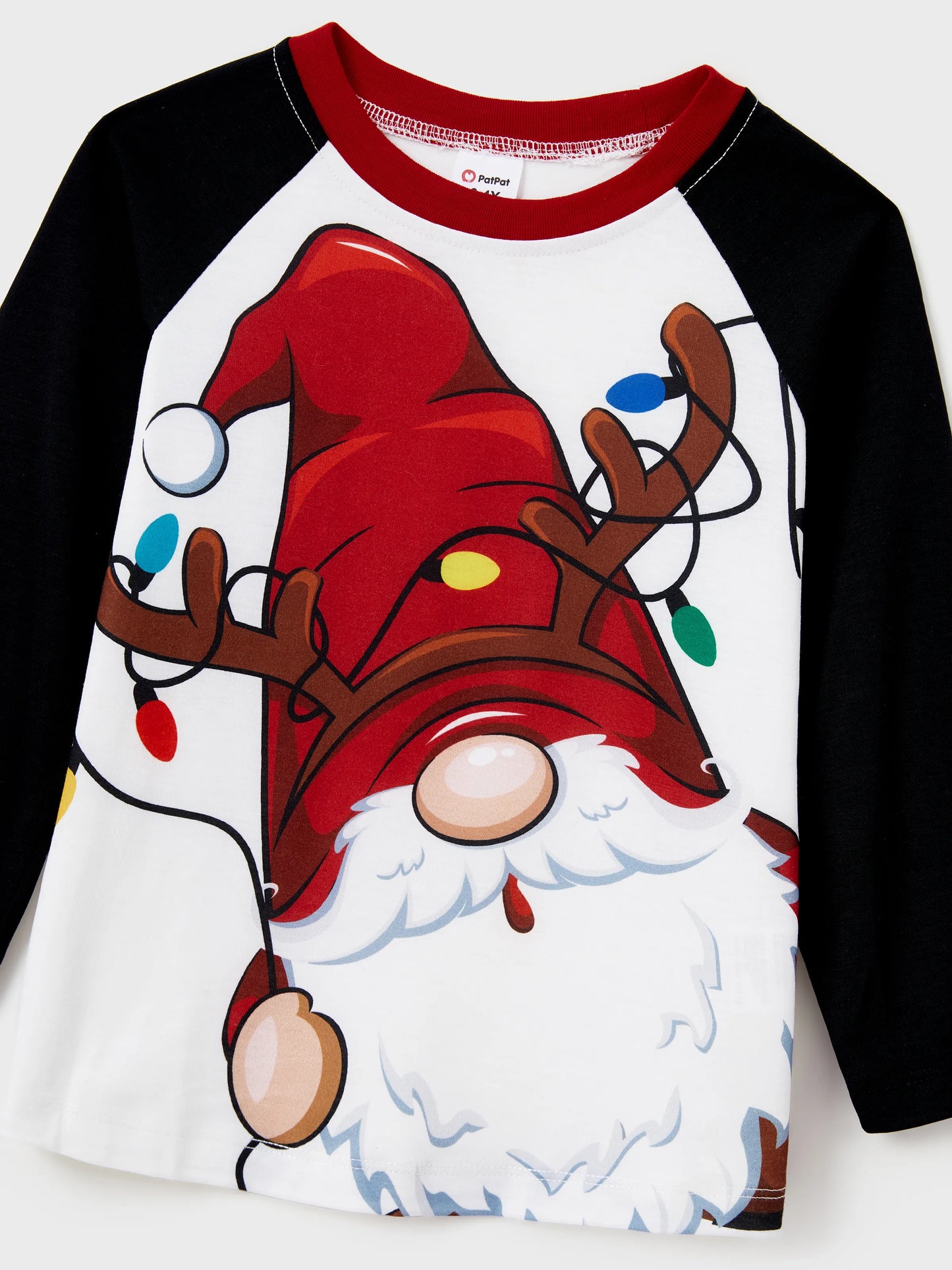 Conjuntos de Pijamas de Natal para Família com Impressão do Pai Natal e Mangas Raglan, incluindo Meias de Natal (Certificação de Segurança SGS) Vermelho