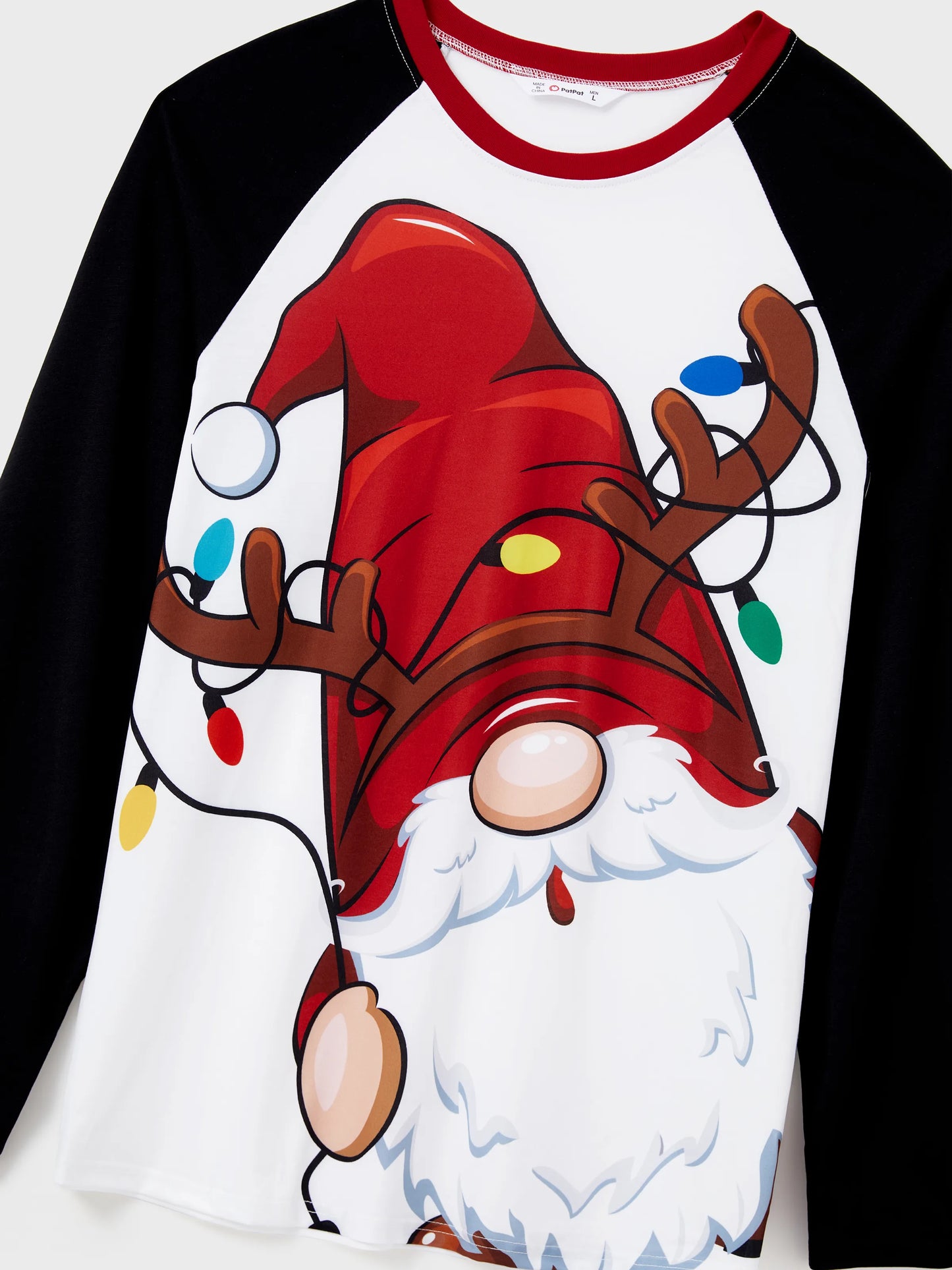 Conjuntos de Pijamas de Natal para Família com Impressão do Pai Natal e Mangas Raglan, incluindo Meias de Natal (Certificação de Segurança SGS) Vermelho