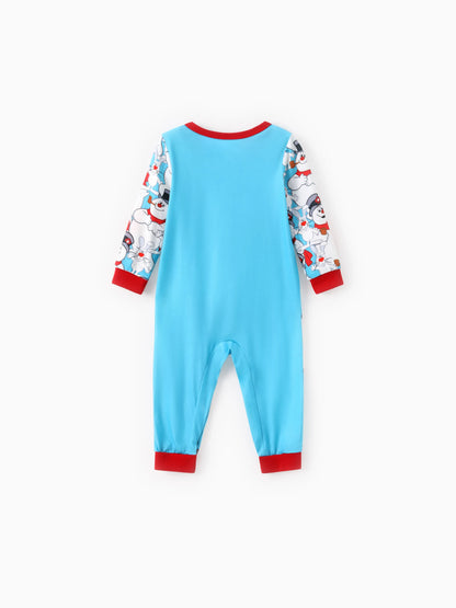 Conjuntos de Pijamas com Padrão do Boneco de Neve Frosty e Meias de Natal
