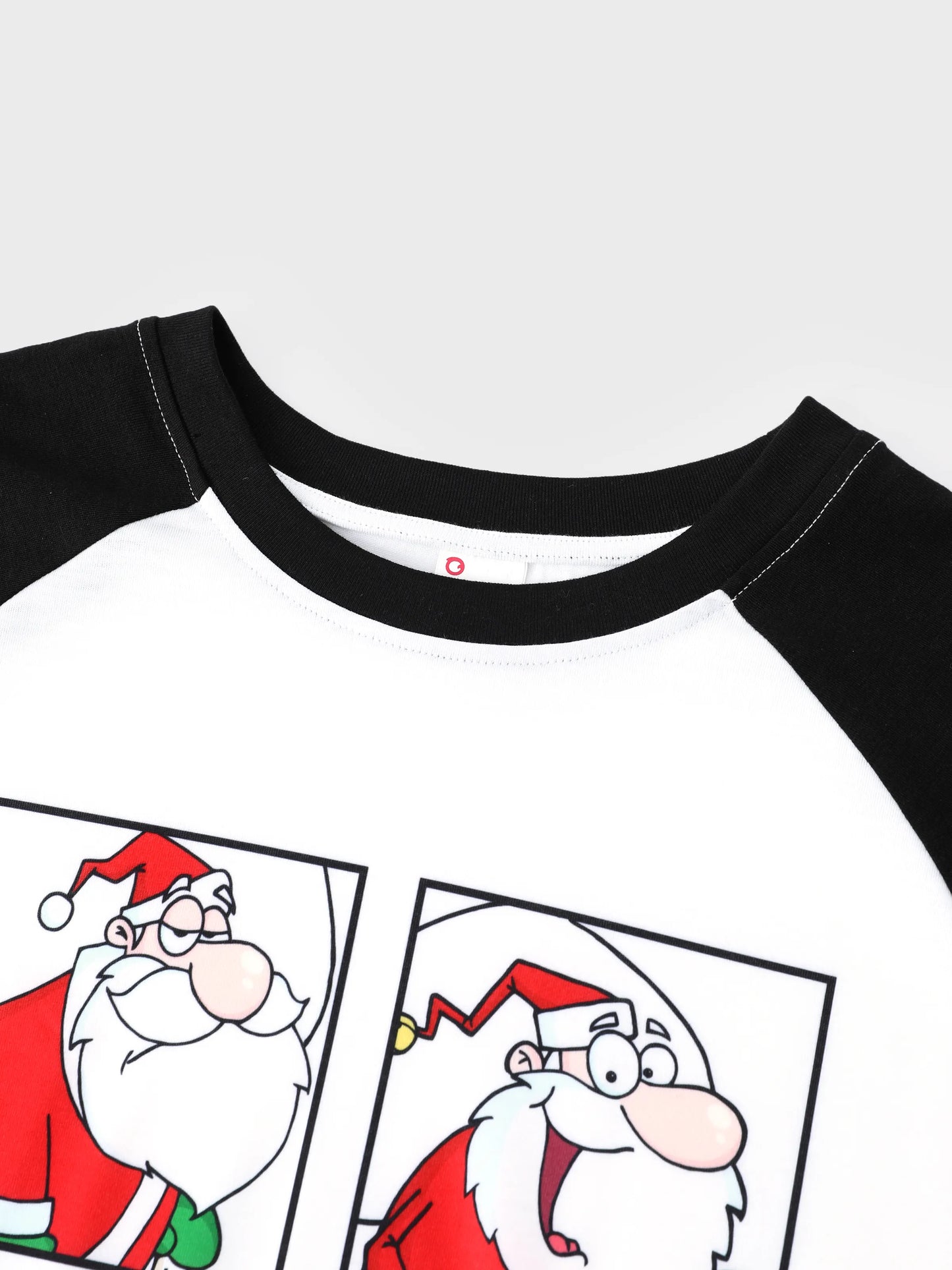 Christmas Matching Family Pajamas Set Christmas Santa Print Black and White PJS with Christmas Socks Black