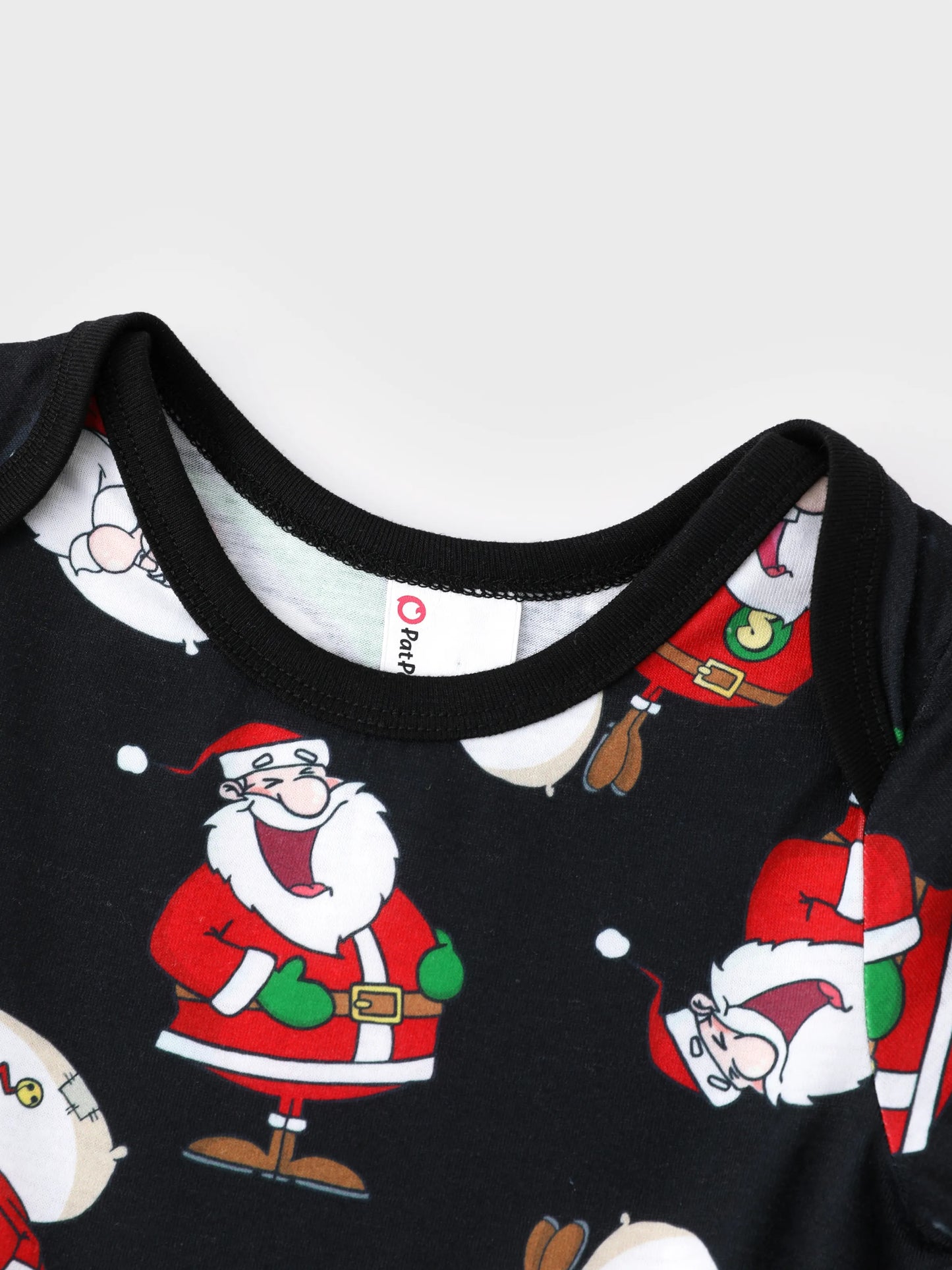 Christmas Matching Family Pajamas Set Christmas Santa Print Black and White PJS with Christmas Socks Black