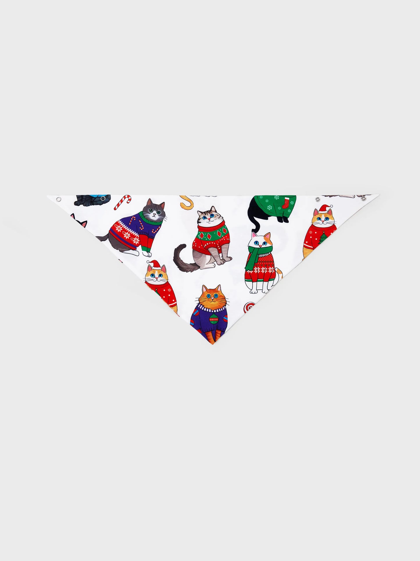 Conjunto de Pijamas de Natal para a Família com Estampa de Gato de Natal e Meias de Natal Multicoloridas