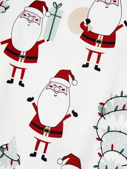 Christmas Matching Family Pajamas Set Gnome Print White PJS with Christmas Socks White