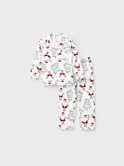 Christmas Matching Family Pajamas Set Gnome Print White PJS with Christmas Socks White