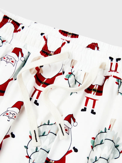 Christmas Matching Family Pajamas Set Gnome Print White PJS with Christmas Socks White