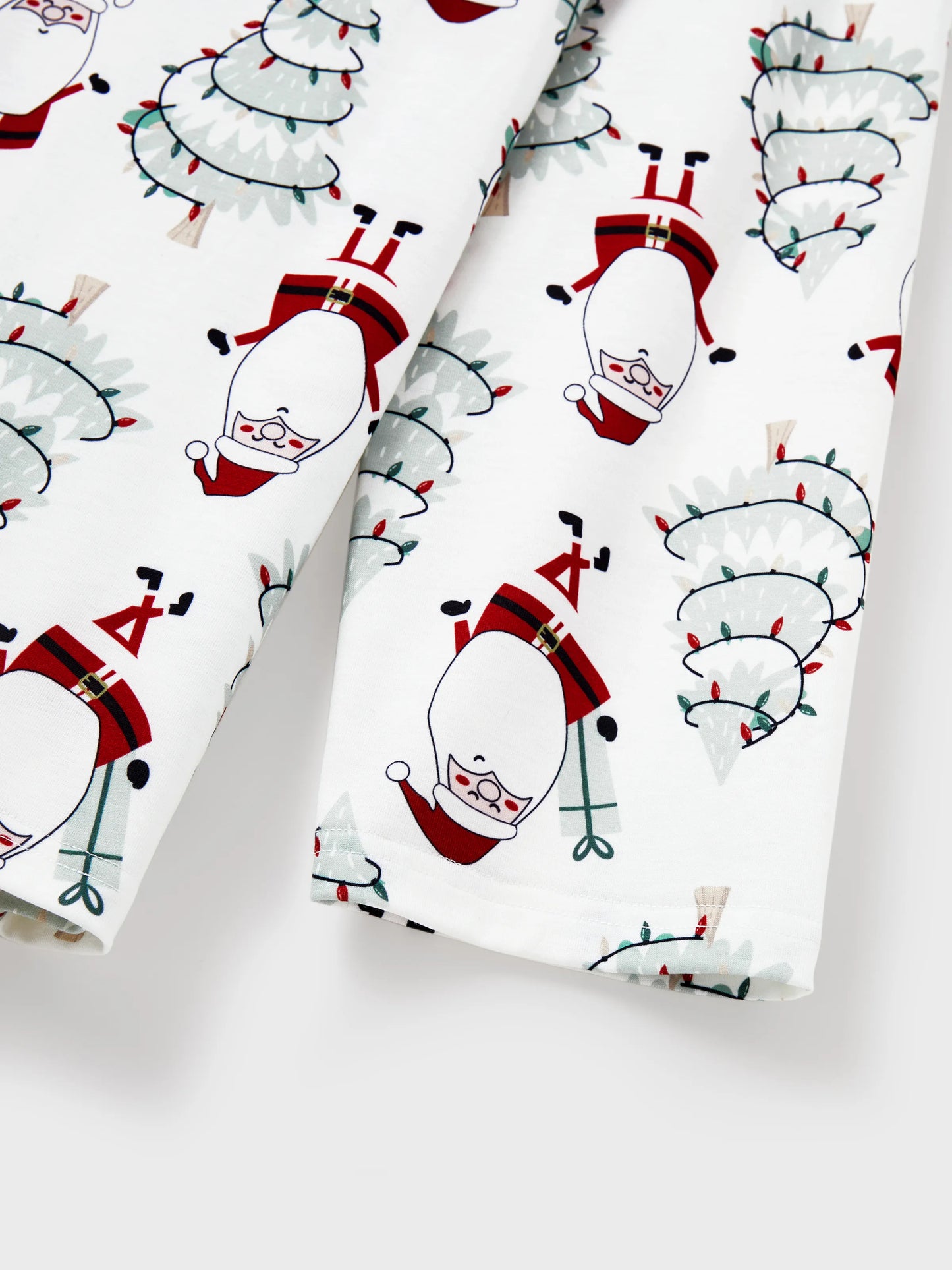 Christmas Matching Family Pajamas Set Gnome Print White PJS with Christmas Socks White