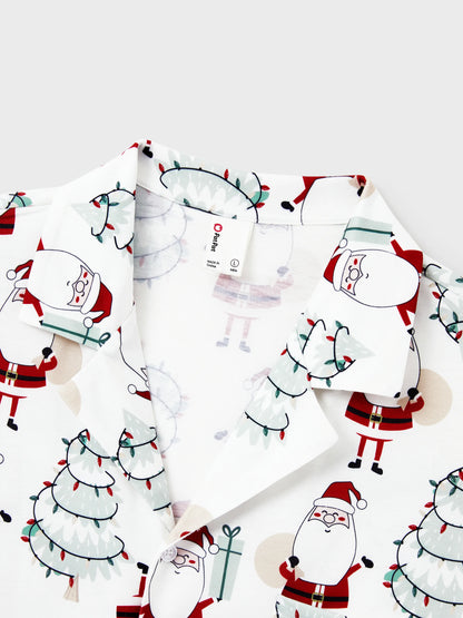 Christmas Matching Family Pajamas Set Gnome Print White PJS with Christmas Socks White