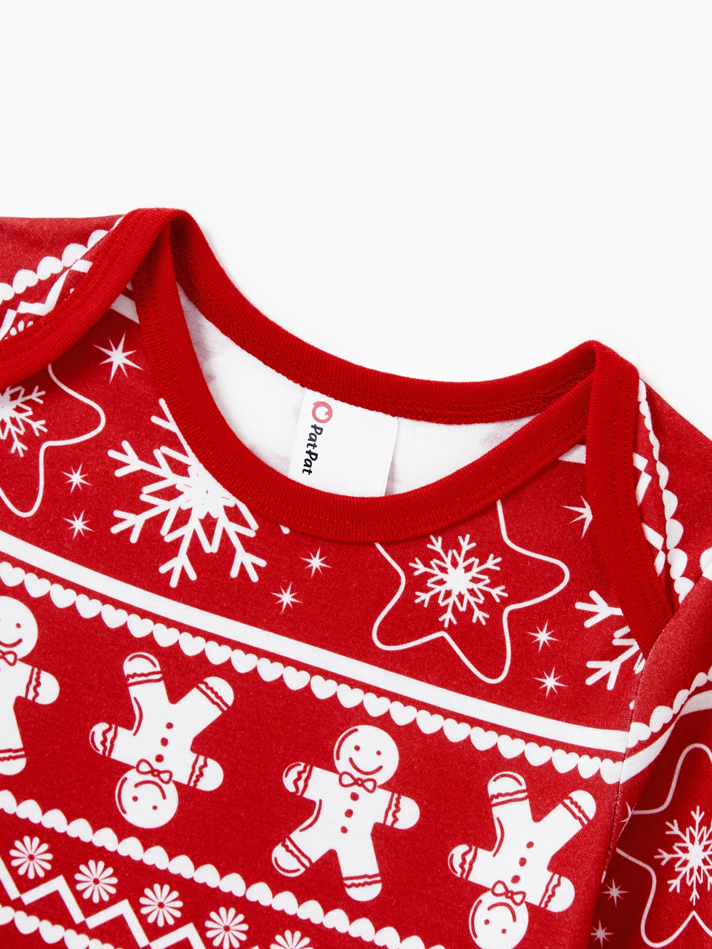 Christmas Matching Family Pajamas Set Gingerbread and Christmas Tree Print Red PJS with Christmas Socks Red