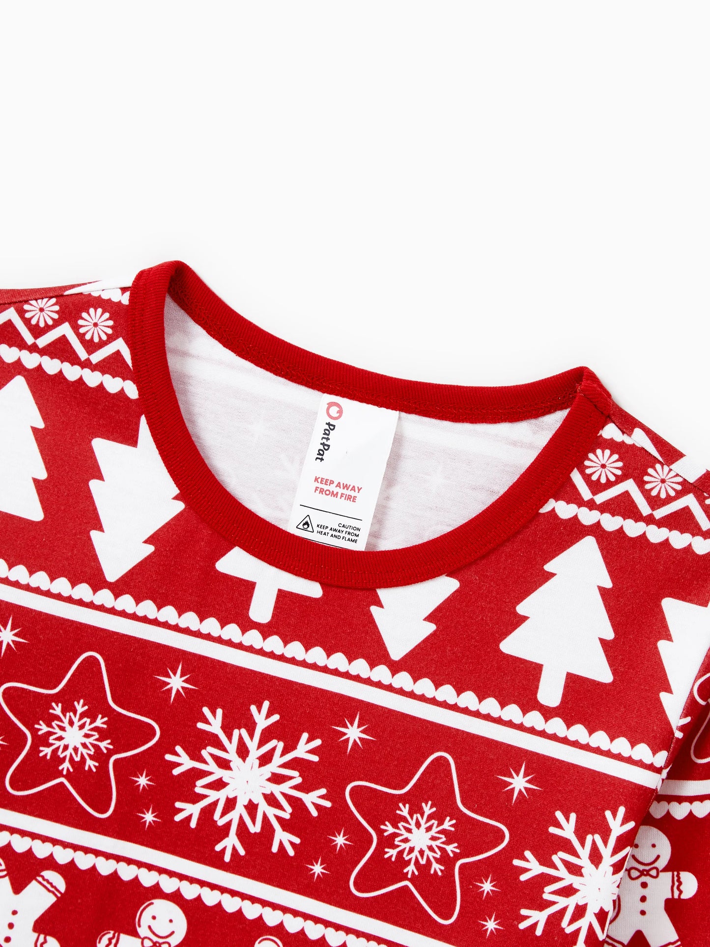 Christmas Matching Family Pajamas Set Gingerbread and Christmas Tree Print Red PJS with Christmas Socks Red