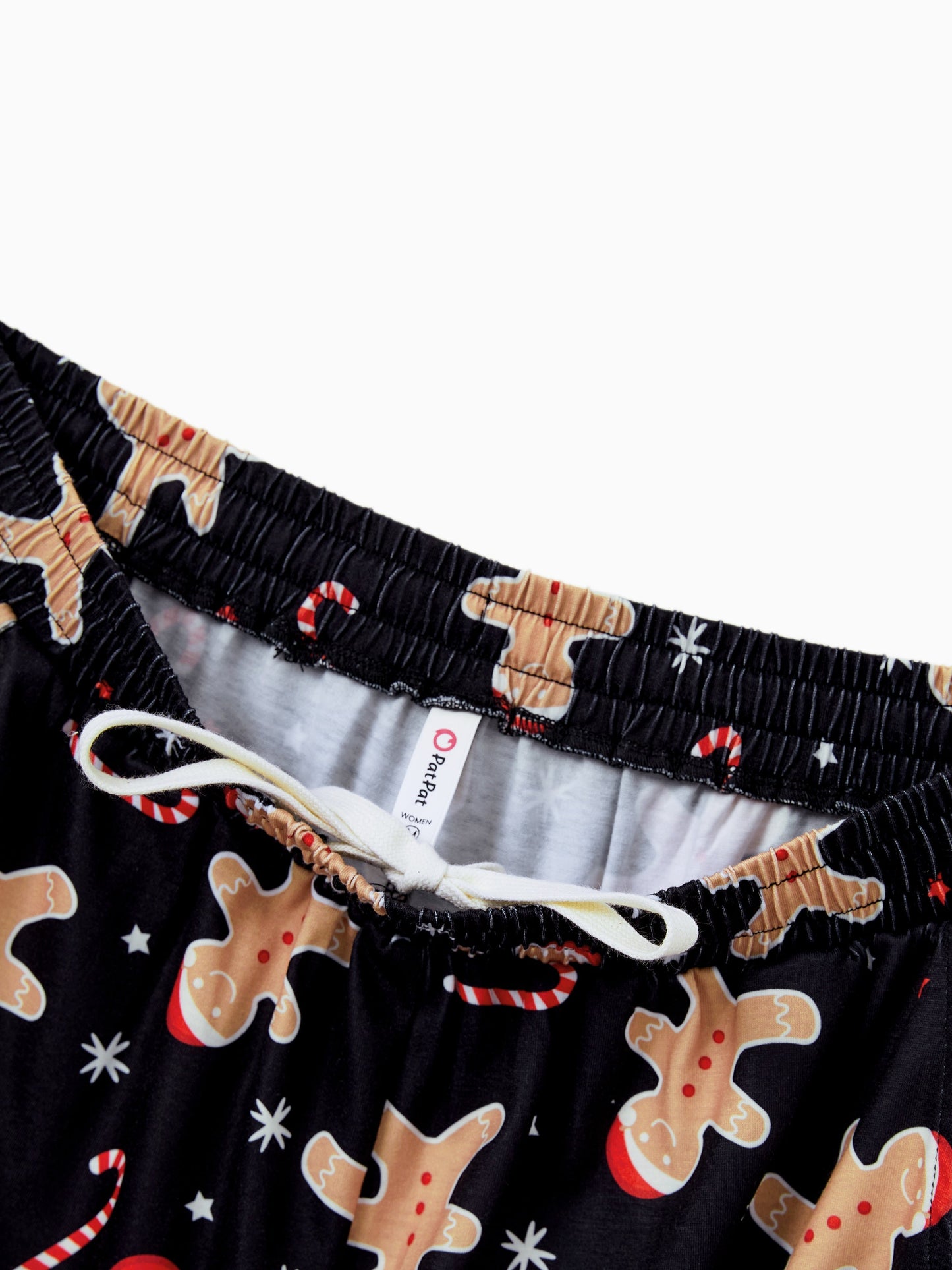 Christmas Matching Family Pajamas Set Gingerbread Print Black PJS with Christmas Socks Black