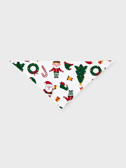 Christmas Matching Family Pajamas Set Santa Claus and Christmas Tree Print Long-sleeve PJS with Christmas Socks White