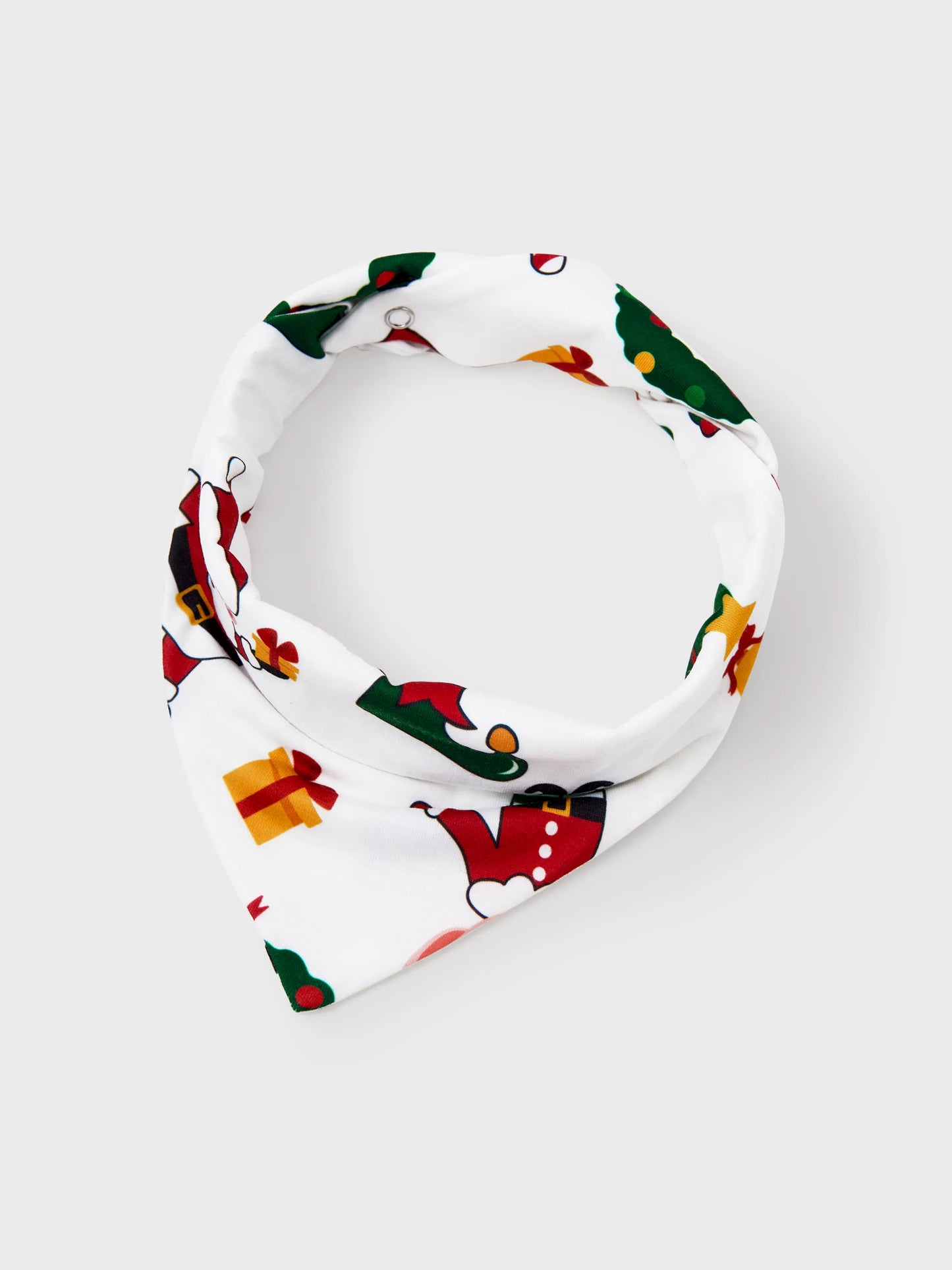 Christmas Matching Family Pajamas Set Santa Claus and Christmas Tree Print Long-sleeve PJS with Christmas Socks White