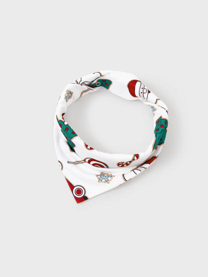 Christmas Matching Family Pajamas Set Santa Claus and Christmas Tree Print White PJS with Christmas Socks White