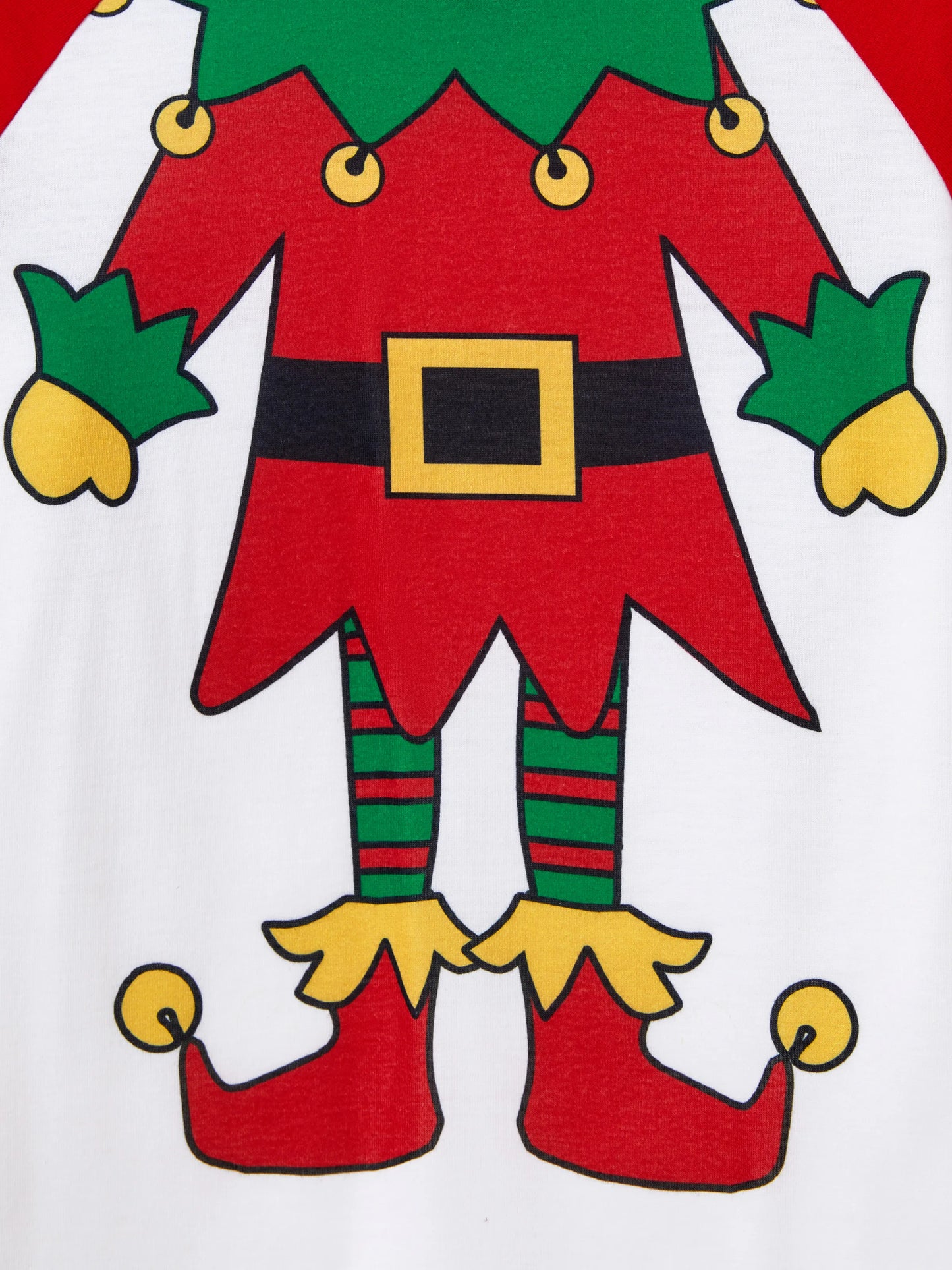 Christmas Matching Family Pajamas Set Christmas Elf Print PJS with Christmas Socks Red