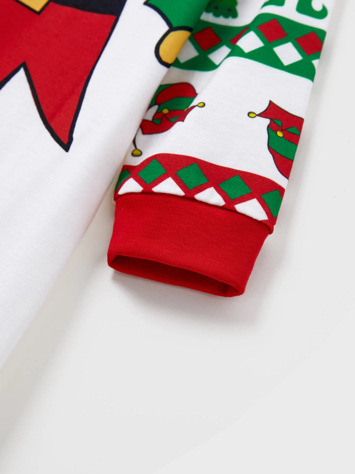 Christmas Matching Family Pajamas Set Christmas Elf Print PJS with Christmas Socks Red